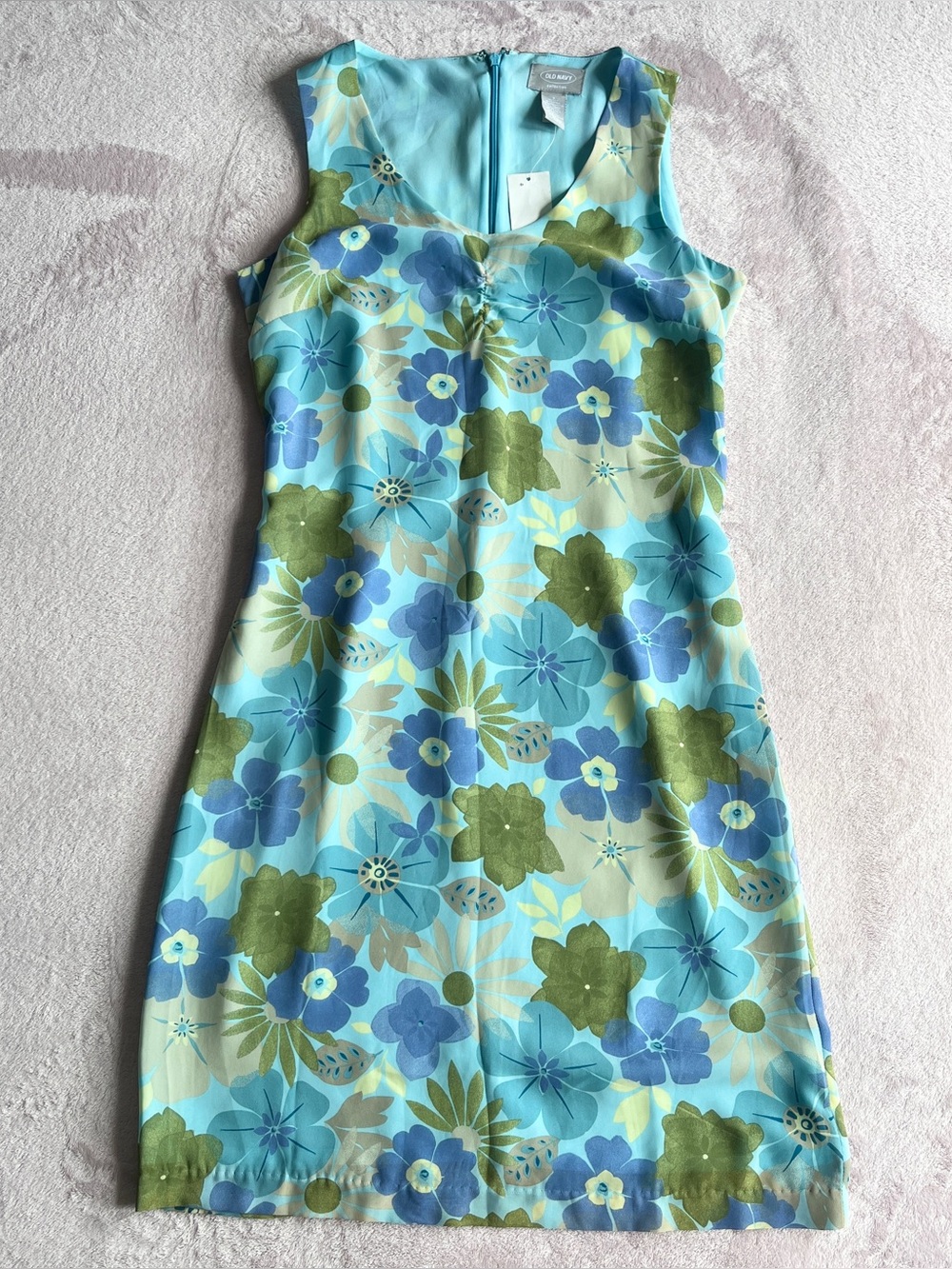 Vintage 2000s NWT Old Navy Blue Floral Dress